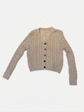 Sequin-Fleck Cable-Knit Cardigan