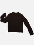 Cable Knit Collared V-Neck Sweater