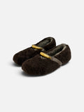 Black Velvet Loafers with Cold Buckle