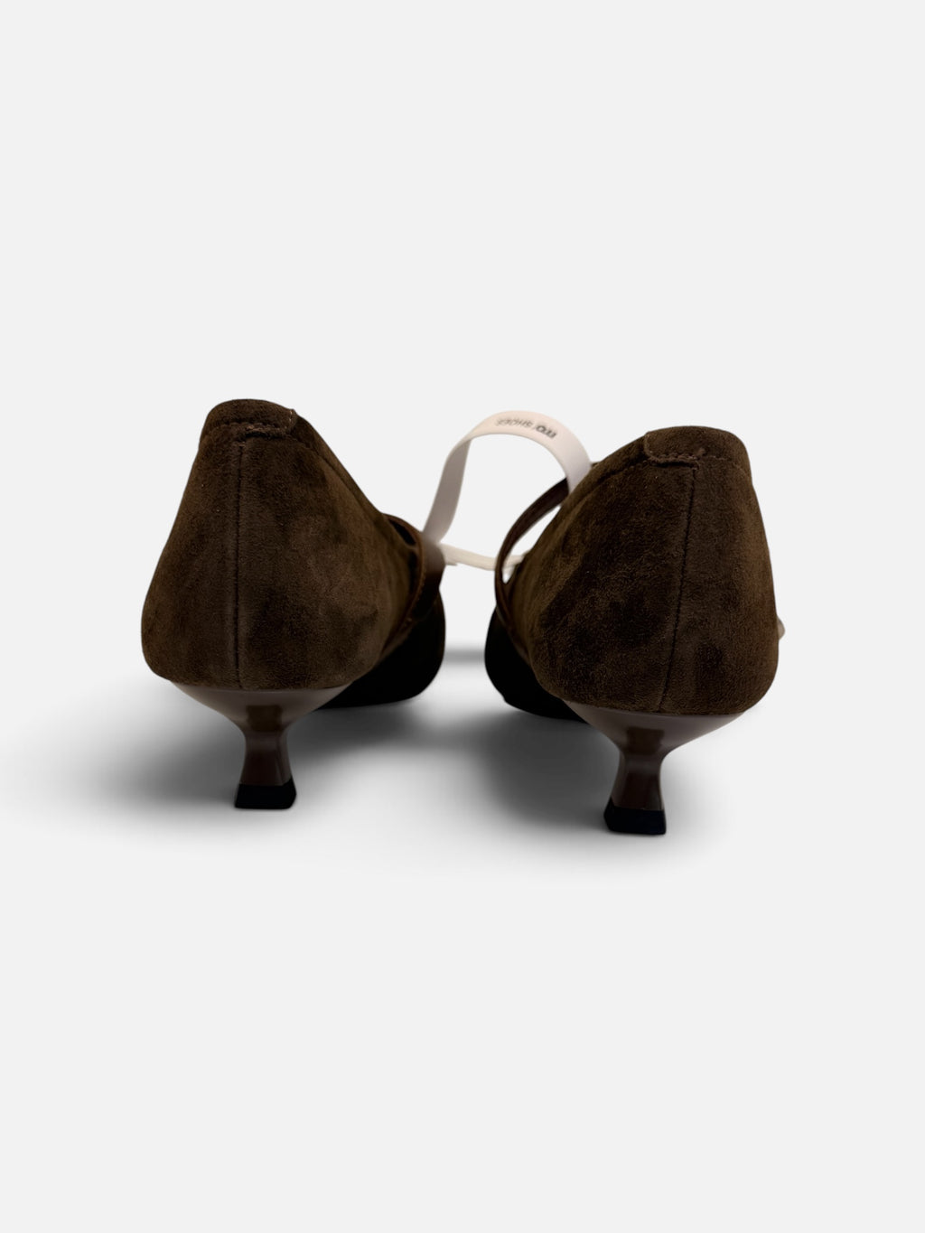Dark Brown Suede Mary Jane Kitten Heels