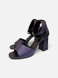 Metallic Purple Ankle-Strap High-Heel Sandals
