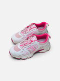 White & Hot Pink Chunky Sneakers