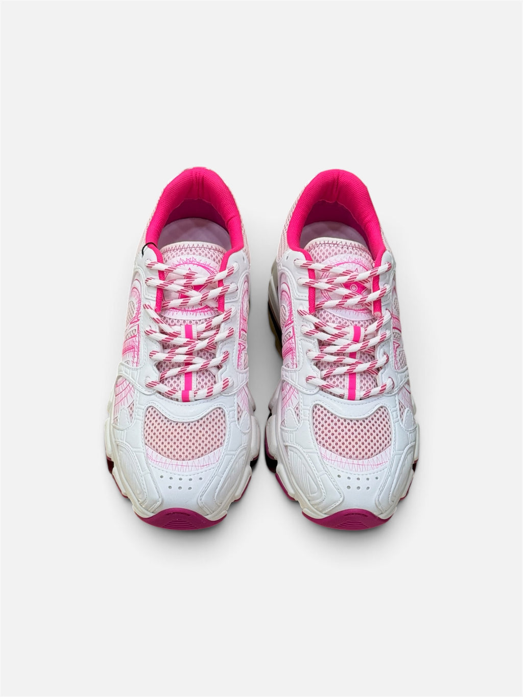 White & Hot Pink Chunky Sneakers