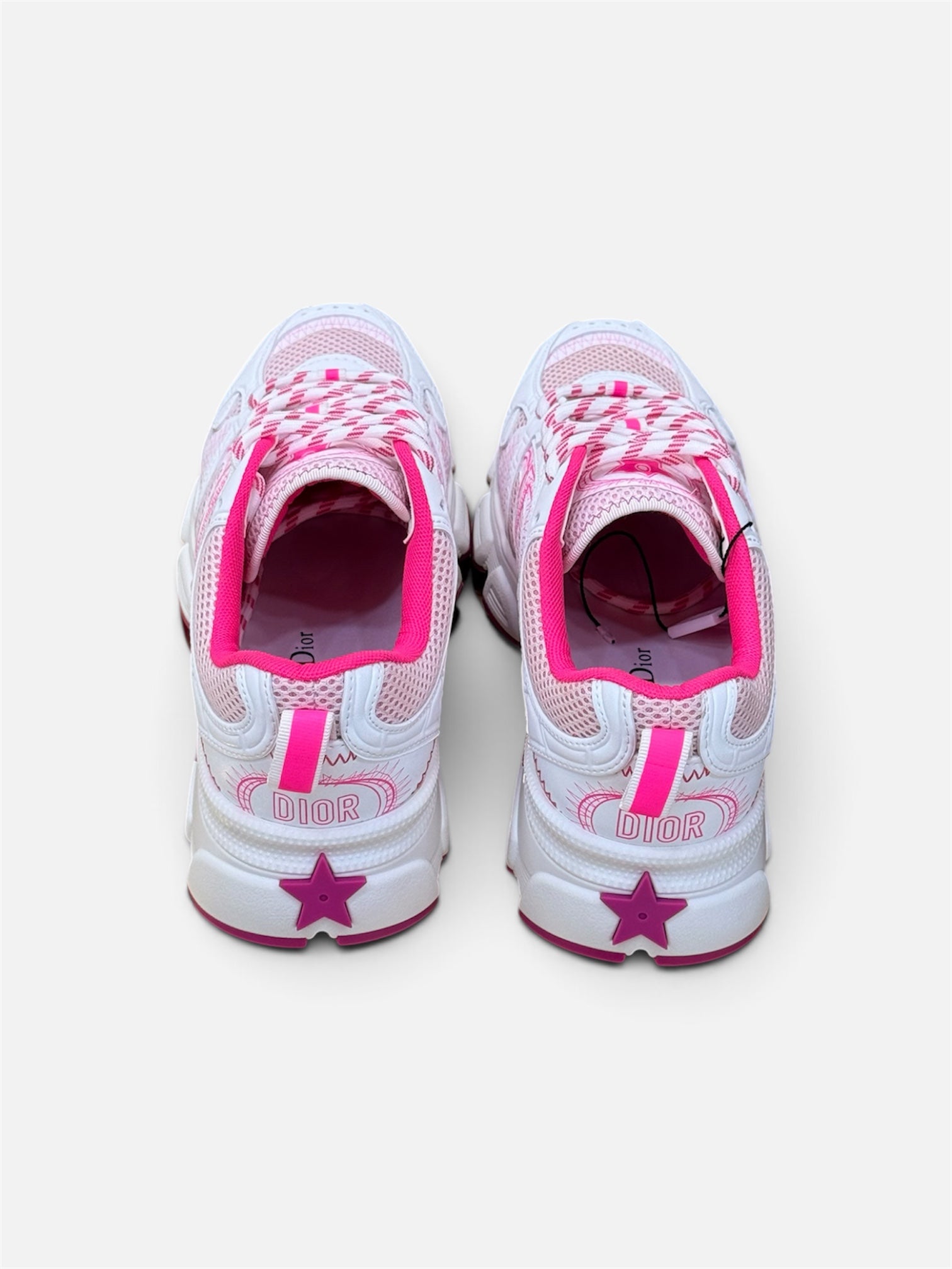 White & Hot Pink Chunky Sneakers