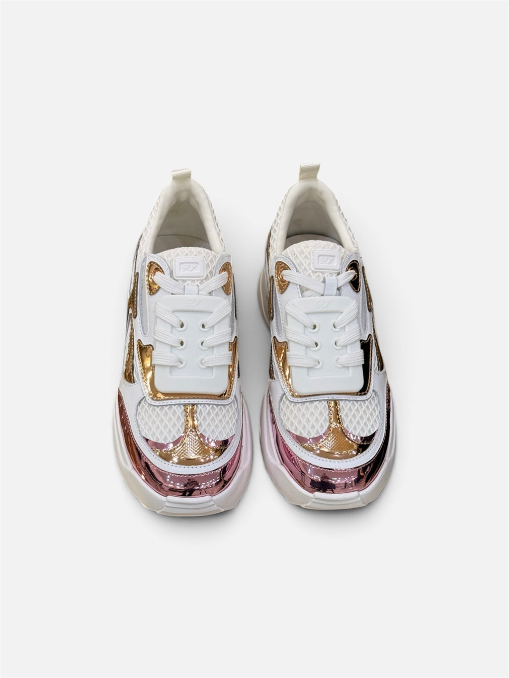Luxe Metallic Pink & Gold Platform Sneakers