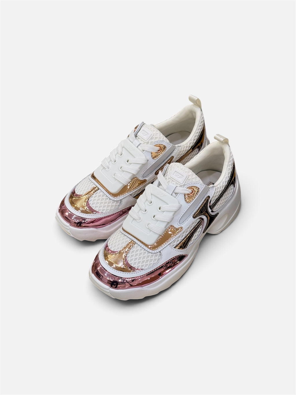 Luxe Metallic Pink & Gold Platform Sneakers
