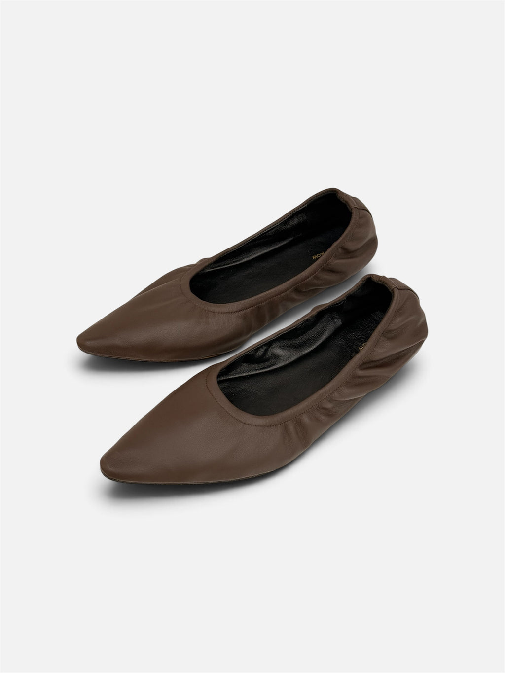 Chocolate Brown Pointed-Toe Ballet Flats